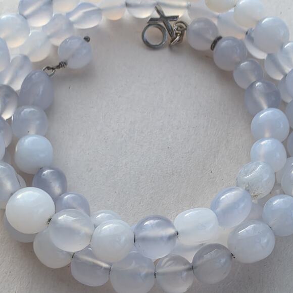 Jay King Blue chalcedony Stone Set Bracelet & Necklace 34" New Blue - Picture 9 of 12